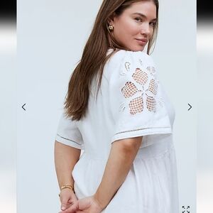 NWT MADEWELL Cassie Button-Front Midi Dress in Linen XL